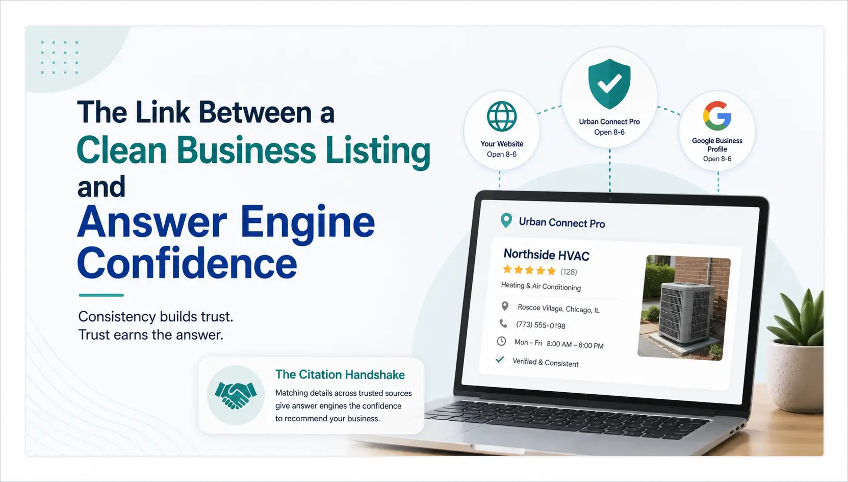The Link Between a Clean Business Listing and Answer Engine Confidence
